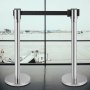 VEVOR Wachtrij Touw Barrier Post, 90 cm Crowd Control Barrier 2 m Riemlengte Lijn Touw Barrières Zwart, 13 kg Stanchion Posts Queue Wachtrij Touw Barrier Post 2 Stuks Wachtrij Touw Barrier