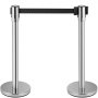 VEVOR Wachtrij Touw Barrier Post, 90 cm Crowd Control Barrier 2 m Riemlengte Lijn Touw Barrières Zwart, 13 kg Stanchion Posts Queue Wachtrij Touw Barrier Post 2 Stuks Wachtrij Touw Barrier