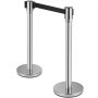 VEVOR Wachtrij Touw Barrier Post, 90 cm Crowd Control Barrier 2 m Riemlengte Lijn Touw Barrières Zwart, 13 kg Stanchion Posts Queue Wachtrij Touw Barrier Post 2 Stuks Wachtrij Touw Barrier