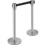 VEVOR Wachtrij Touw Barrier Post, 90 cm Crowd Control Barrier 2 m Riemlengte Lijn Touw Barrières Zwart, 13 kg Stanchion Posts Queue Wachtrij Touw Barrier Post 2 Stuks Wachtrij Touw Barrier