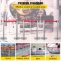 VEVOR Crowd Control Stanchion, Set of 6 Pieces Stanchion Set, Stanchion Set with 6.6ft/2m Red Retractable Belt, Silver Crowd Control Barrier with Sturdy Rubber Base–Easy Connect Assembly for Crowd Con
