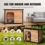 VEVOR outdoor dog house, wooden structure, suitable for medium to large dog breeds, indoor or outdoor use.