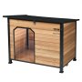 VEVOR Outdoor Dog House, Waterproof Insulated Dog House with Elevated Floor, Anti-Bite Wood Dog House Outdoor Iron Frame, Open Roof, for Medium to Large Dogs