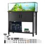 VEVOR Aquarium Stand, 40 Gallon Fish Tank Stand, 36.6 x 18.9 x 31.5 in Steel and MDF Turtle Tank Stand, 335 lbs Load Capacity, Reptile Tank Stand with Storage Cabinet and Embedded Power Panel, Black