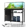 VEVOR Aquarium Stand, 75 Gallon Fish Tank Stand, 52 x 19.7 x 32.3 in Steel and MDF Turtle Tank Stand, 626 lbs Load Capacity, Reptile Tank Stand with Storage Cabinet and Embedded Power Panel, Black