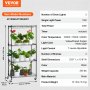 VEVOR plantenstandaard plantenplank met plantenlamp 4 niveaus 45W 60x35x126,5cm