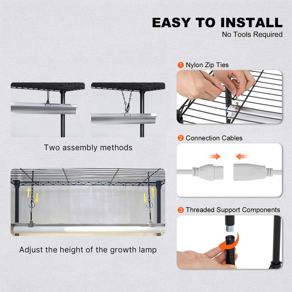 VEVOR plantenstandaard met kweeklamp, 4-laags 180W LED kweeklamprek met afdekking en timer, 3-spectrumlamp, draagbare kaskast, plantenrek voor zaadkieming, 90x35x150cm