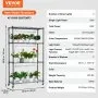 VEVOR plantenstandaard met kweeklamp, 4-laags 90W kweeklamprek voor binnen, lampen met volledig spectrum, verstelbare plantenplank, kweekrek voor tuinplanten, 90 x 35 x 150 cm