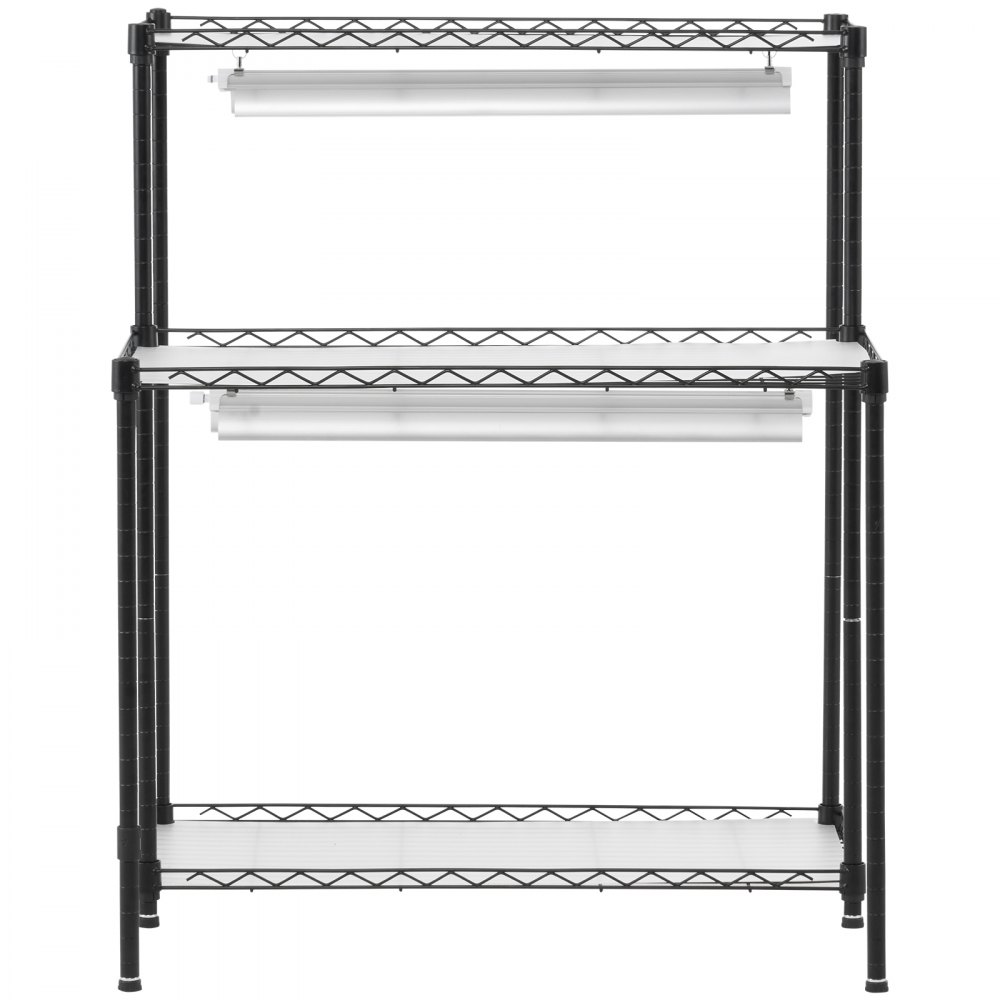 VEVOR plantenstandaard met kweeklamp, 6-laags 192W DIY metalen plantenrek met kweeklamp, plank met verstelbaar frame en wielen voor zaadkieming, 75 x 35 x 180 cm