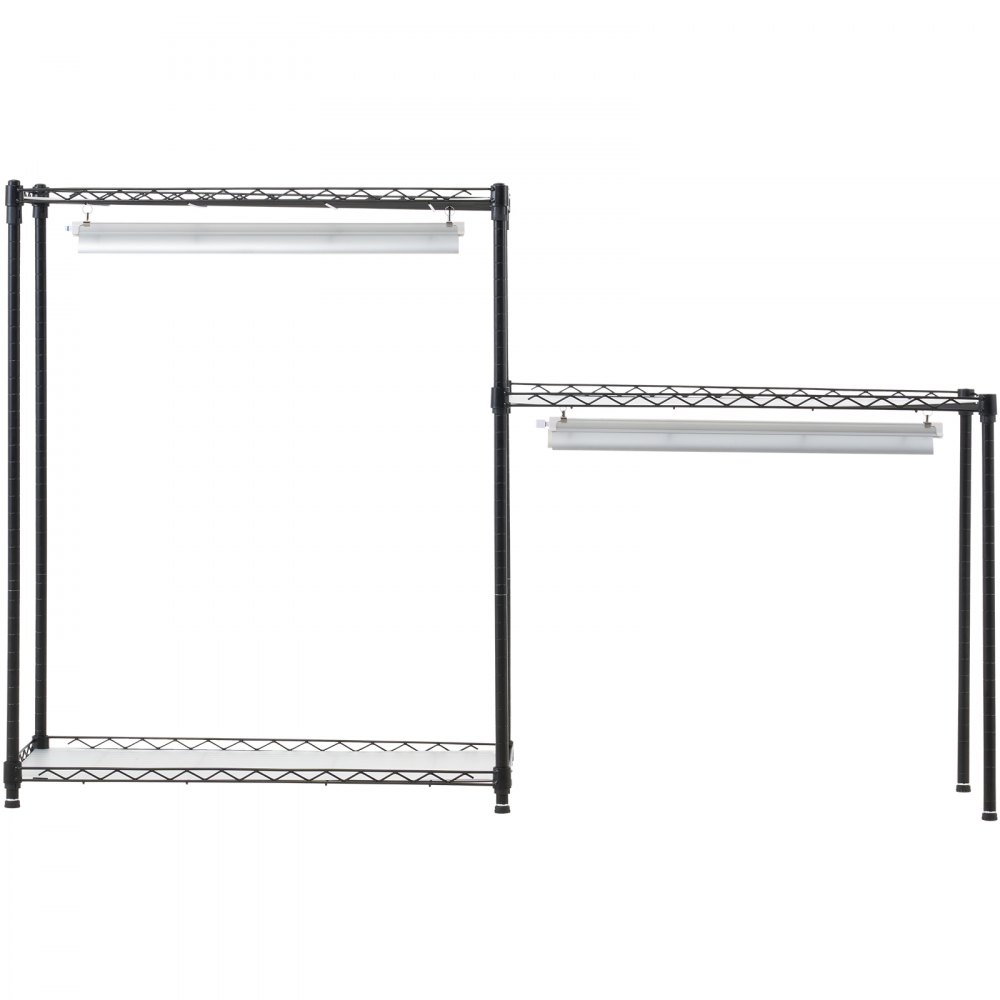 VEVOR plantenstandaard met kweeklamp, 6-laags 192W DIY metalen plantenrek met kweeklamp, plank met verstelbaar frame en wielen voor zaadkieming, 75 x 35 x 180 cm