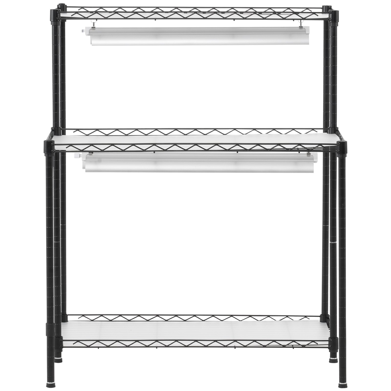 VEVOR plantenstandaard met kweeklamp, 6-laags 192W DIY metalen plantenrek met kweeklamp, plank met verstelbaar frame en wielen voor zaadkieming, 75 x 35 x 180 cm