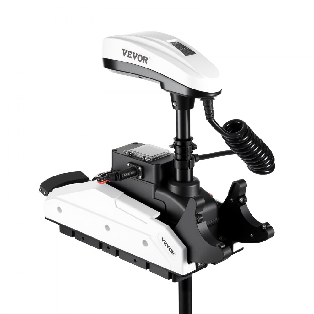 VEVOR Electric Trolling Motor, 55lbs Thrust with GPS, 10-Speed Bow Mounted Saltwater Outboard Boat Motor with Remote Control & LCD Battery Indicator, for Kayaks, Fishing Boats, 36-Inch Shaft