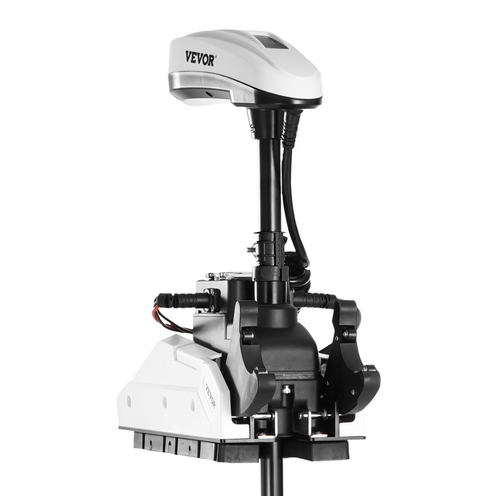 VEVOR Electric Trolling Motor, 55lbs Thrust with GPS, 10-Speed Bow Mounted Saltwater Outboard Boat Motor with Remote Control & LCD Battery Indicator, for Kayaks, Fishing Boats, 36-Inch Shaft