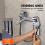 using the VEVOR pipe wrench set with ergonomic handle for plumbing, hangable design for easy storage.