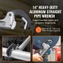 14" heavy-duty aluminum VEVOR pipe wrench handling pipes and large bolts, φ17-48 mm jaw capacity.