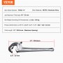 VEVOR pipe wrench specifications: 14-inch, 60crv aluminum alloy, 0.9" jaw, 2.2 lbs, 21.9"x4.1"x1.7".