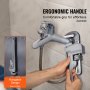 VEVOR pipe wrench showcases ergonomic handle, hangable design for easy storage, tightening a faucet.