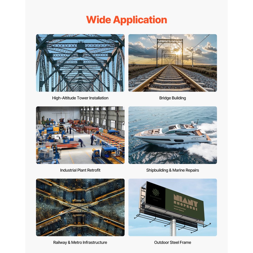 VEVOR Magnetische Boormachine 1400W 50mm Boordiameter, Omkeerbare Richting, Magnetische Boormachine voor Metalen Oppervlakten, Elektrische Kernboormachine met 11 Kernbits voor Industriële Doe-Het-Zelf Oranje