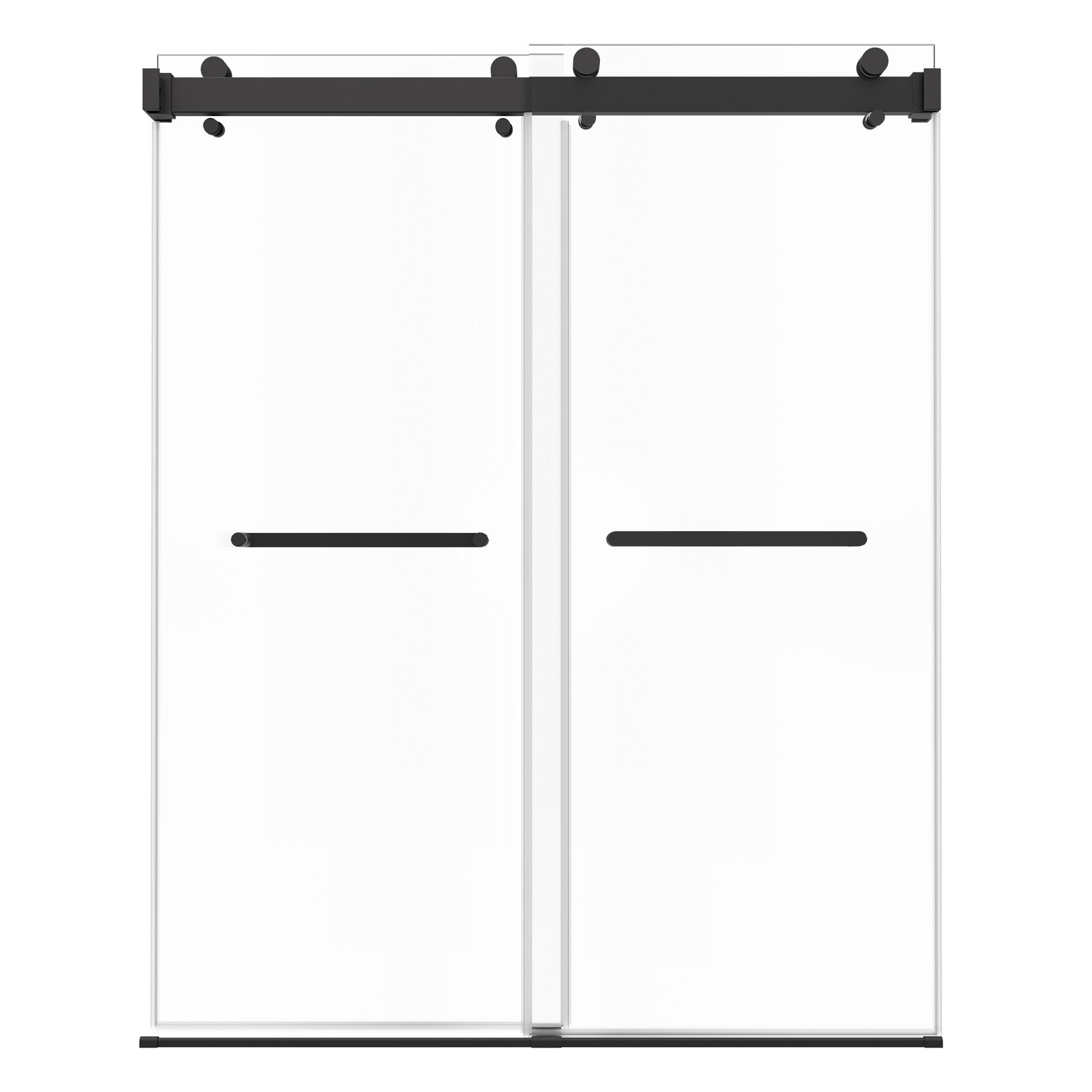 VEVOR Frameless Shower Door, 48" W x 76" H, Shower Sliding Glass Door with 3/8" (10 mm) Thick Clear Tempered Glass, Noiseless Shatterproof Nano Coating, with Rail, Seal Strip and Hardware Kit