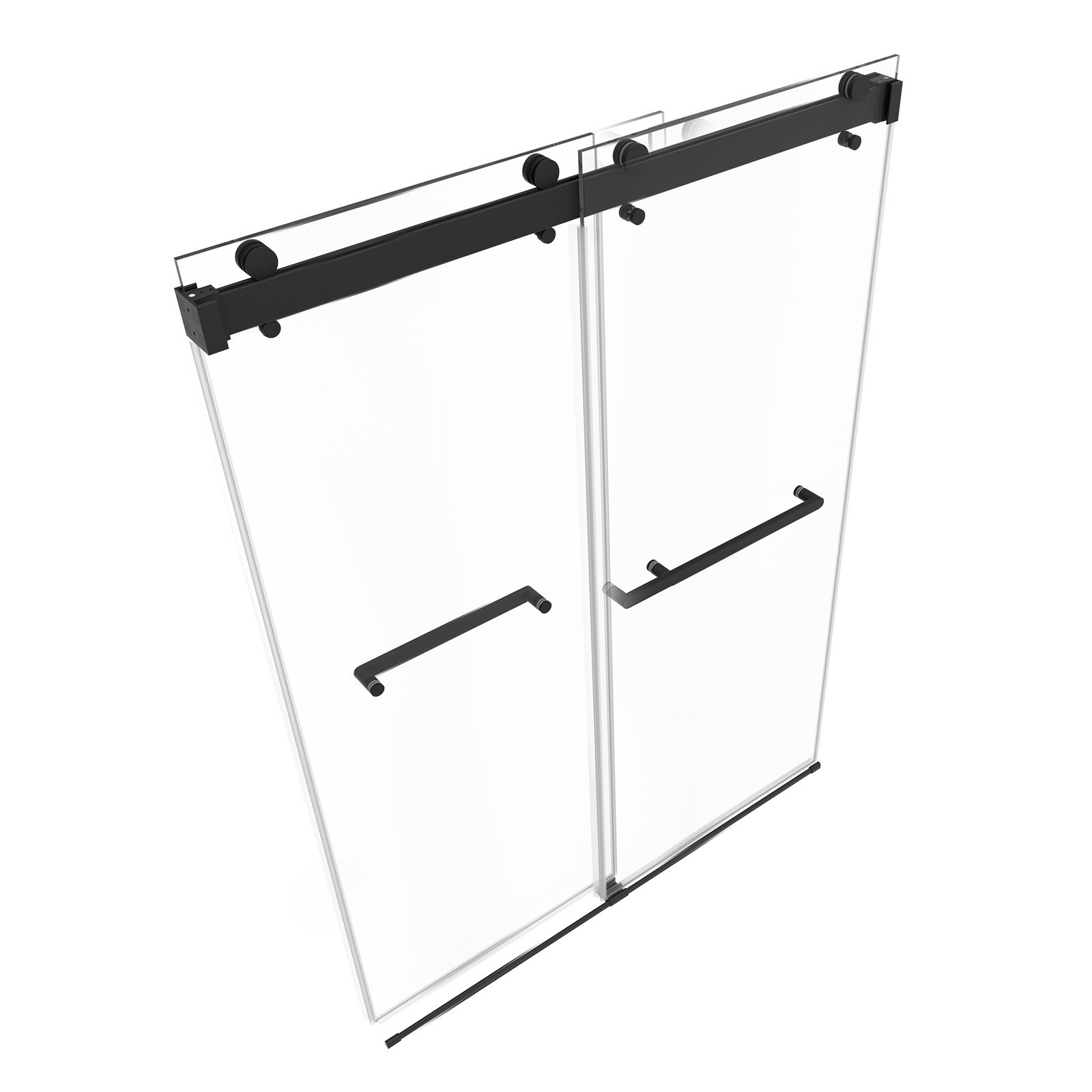 VEVOR Frameless Shower Door, 48" W x 76" H, Shower Sliding Glass Door with 3/8" (10 mm) Thick Clear Tempered Glass, Noiseless Shatterproof Nano Coating, with Rail, Seal Strip and Hardware Kit