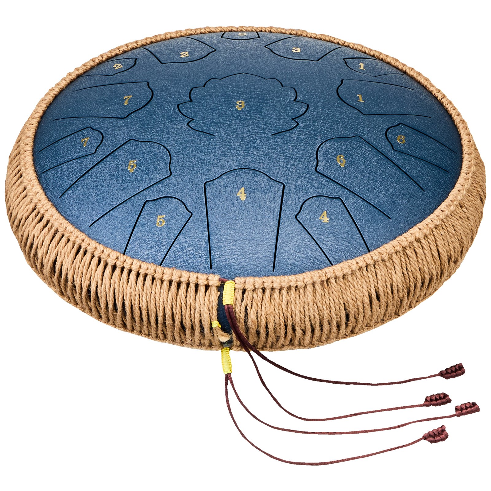 VEVOR Tongue Drum 356 mm, Steel Tongue Drum 15 Tonen, Rain Drum, C Majeur Toonsoort, Rain Chimes met 2 Mallets & Draagtas, Handpan Drum, Percussie-instrument voor Muzieklessen & Yoga, Blauw