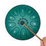 VEVOR Tongue Drum, 165 mm, 11-tonige Rain Drum, D-majeur muziekdrums met muziekboek en mallets, stalen tongdrum, stalen pan, voor meditatie, yoga, beginners, muzieklessen, groen