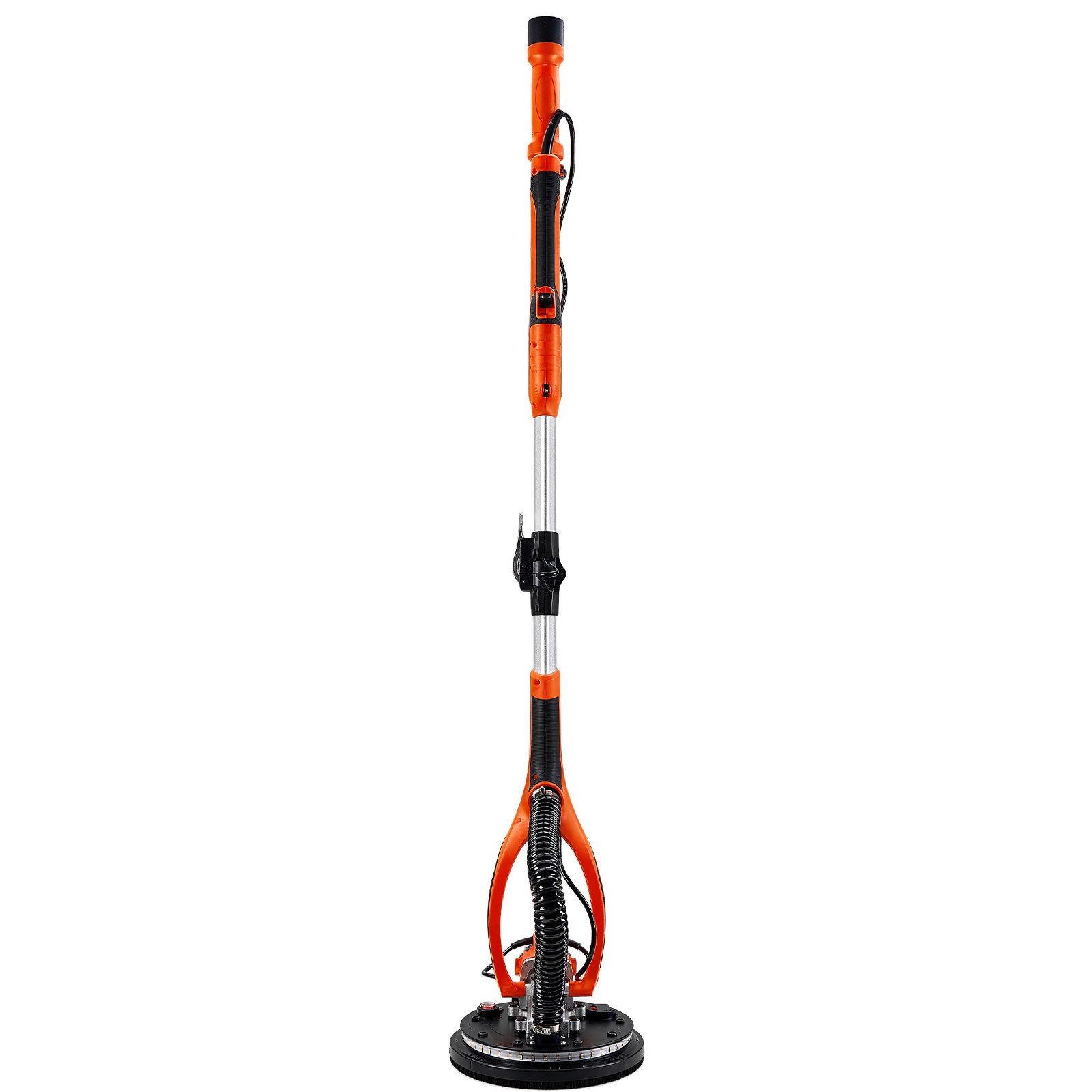 VEVOR Gipsplaatschuurmachine 850 W, Plafondschuurmachine met 255 mm schuurschijf, Schuurmachine met lange steel en een toerental van 800–1700 rpm, Dubbelwandige LED-verlichting, Uitschuifbare handgreep, 15 schuurschijven, Stofslang