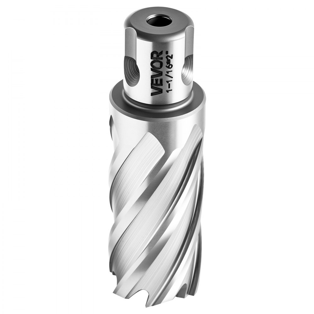 VEVOR Annular Cutter Set, 13 pcs Universal Shank Mag Drill Bits Kit, 2" Cutting Depth, 7/16" to 1-1/16" Cutting Diameter, HSS, 11 Drill Bits with 2 Pilot Pins, Plastic Case, for Magnetic Drills, Steel