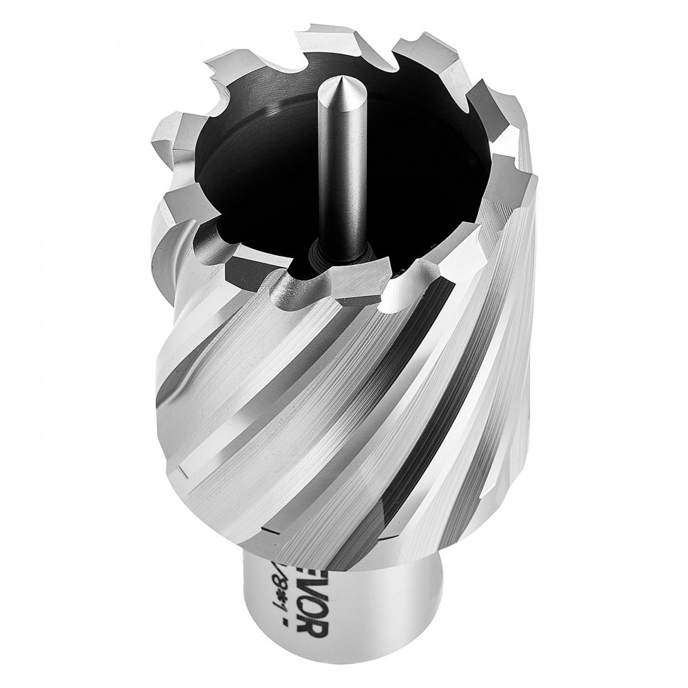 VEVOR HSS kernboorbitset, Weldon-schacht, 16-delig, magnetische boorbitset, 11,11–34,92 mm snijdiameter, 14 boren met 2 centreerpinnen, 25,4 mm snijdiepte, kunststof koffer, voor magnetische boormachines, aluminium