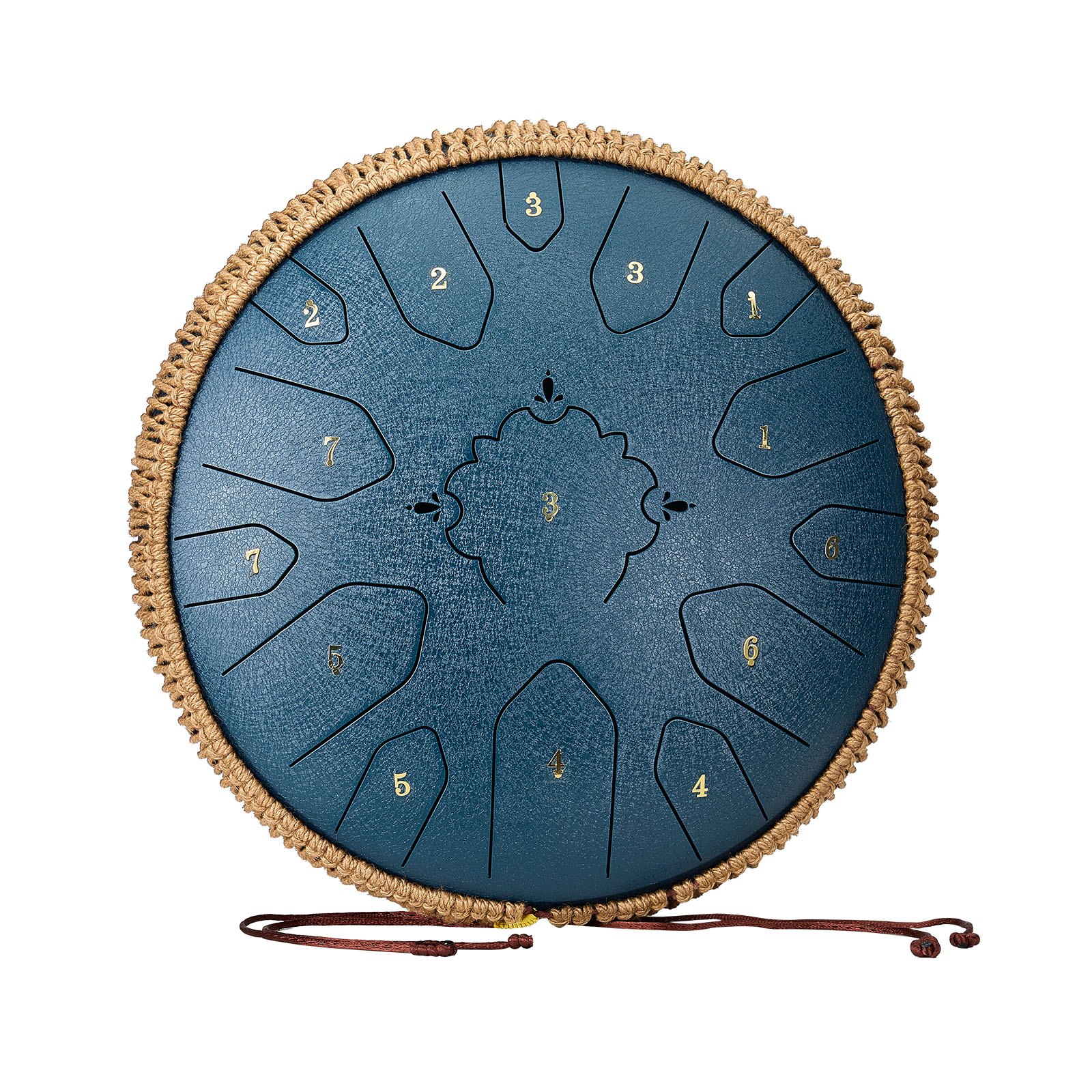 VEVOR Tongue Drum, 33 cm 15-toetsen Rain Drum, C Majeur Muzikale Drums met Muziekboek & Mallets, Stalen Tongue Drum voor Meditatie, Yoga, Muzikale Educatie voor Beginners, Marineblauw