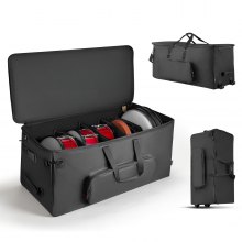 VEVOR Drum Bag, Drummer Hardware Bag, 1010x510x440 mm, met 6 uitneembare tussenschotten, wielen en 3 buitenvakken, waterafstotend en gevoerd, veilig transport van apparatuur en instrumenten.