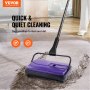 VEVOR Carpet Sweeper Handmatige vloerveger met stofcontainer van 300 ml, reinigingsbreedte van 17 cm. Veegmachine voor thuis, kantoor, tapijten, dierenhaar, stof, tapijtreiniging, paars