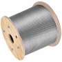 spoel van VEVOR roestvrijstalen kabel met houten haspels.