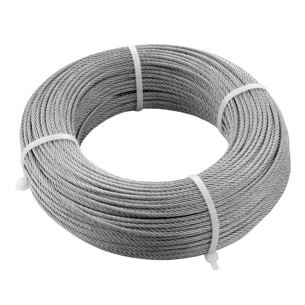VEVOR T316 Deck Railing Cable, 1/8" Stainless Steel Wire Rope 300 ft with Cutter Kit, 7x7 Strands Construction Marine Aircraft Grade for Handrail Stair Decking Fence Outdoors