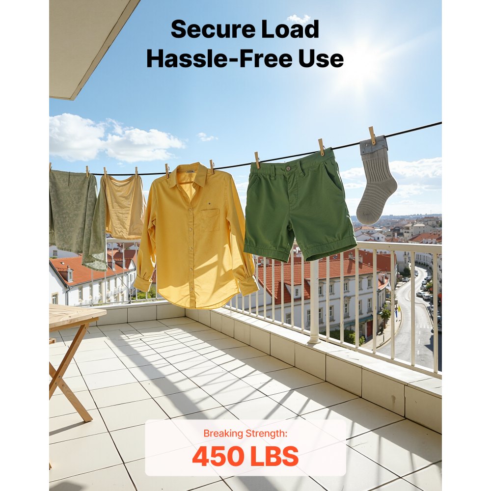 VEVOR 2.38 mm Wire Rope Kit, 50.3 m Length, 304 Stainless Steel Wire Cable, 2 kN Breaking Strength, 7 x 7 Strands Construction, Steel Cable for Deck Railing System, Garden Trellis, String Lights