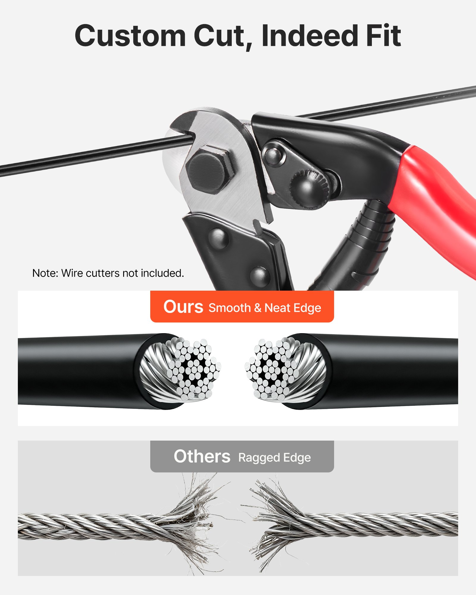 VEVOR 2.38 mm Wire Rope Kit, 50.3 m Length, 304 Stainless Steel Wire Cable, 2 kN Breaking Strength, 7 x 7 Strands Construction, Steel Cable for Deck Railing System, Garden Trellis, String Lights