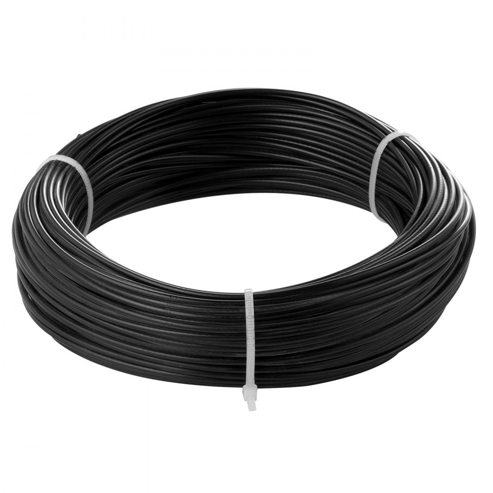 VEVOR Vinyl Coated Wire Rope Kit, 3/32 Cable Through 1/16 Diameter Stainless Steel, 7x7 Strands Construction with 189 Accessories for String Lights, Clothesline, Vine, 164 ft Black