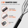 VEVOR Vinyl Coated Wire Rope Kit, 3/32 Cable Through 1/16 Diameter Stainless Steel, 7x7 Strands Construction with 189 Accessories for String Lights, Clothesline, Vine, 164 ft Black