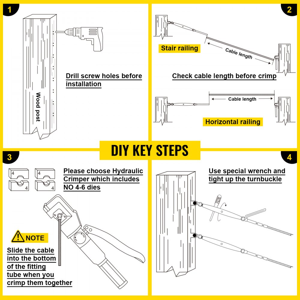 Vevor Kabel Railing Hardware Kit Spanschroef Set 32 Delig Draadspanner 1/8"kable