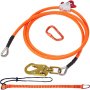 VEVOR 16mm Steel Core Flipline, 10ft(3m) Arborist Flipline, Flip Line for Tree Climbing with Alloy Steel Snap Hook & Aluminum Alloy Carabiner, 30KN Breaking Tension for Fall Protection, Tree Climber