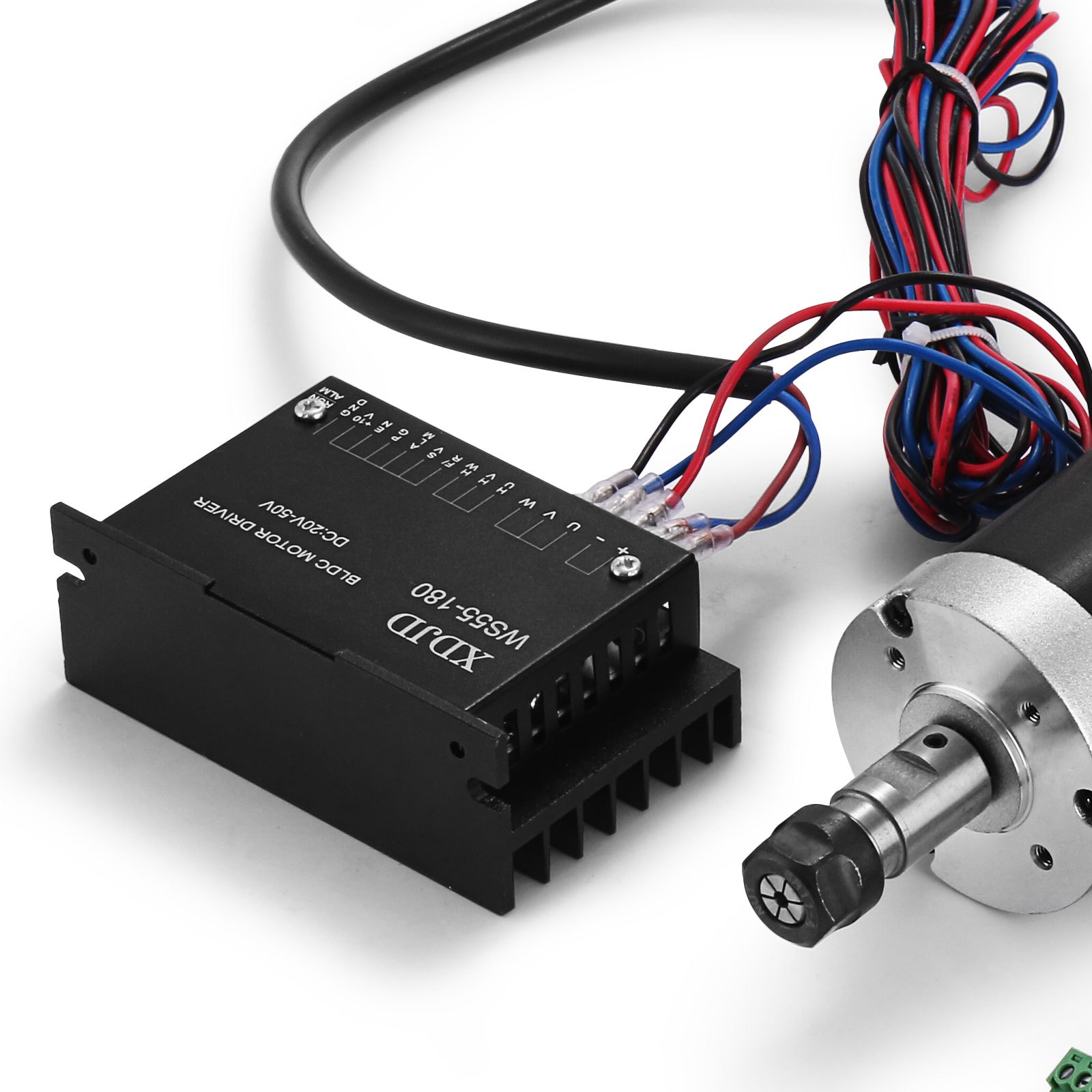 Borstelloze 400W freesspil Freesspilmotor & 600W schakelende voeding & snelheidsregelaar & montagebeugel & aandrijving