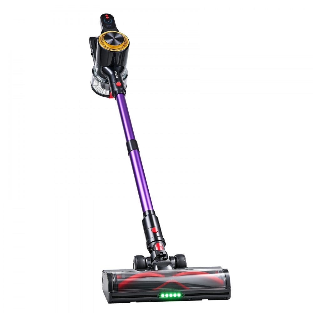 VEVOR Cordless Vacuum Cleaner 500W 50kPA Cordless Stick Vacuum Cleaner, For Home Hard Floor Carpet Pet Hair, 45-Min Runtime, Rechargeable, Lightweight Handheld, with LED Display, 5 Brush Heads