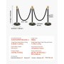 VEVOR Drijvende barrière (6 stuks) met 4 zwarte fluwelen touwen (1,5 m lang), roestvrijstalen drangende barrière met navulbare voet voor tentoonstellingen