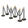 VEVOR Stanchion Post, 6 Pcs Crowd Control Barrier with 4 Black Velvet Ropes, 5 ft Stainless Steel Stanchion Post Queue with Sand Injection Hollow Base for Theater, Party, Wedding, Exhibition, Black