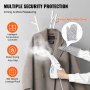 VEVOR Portable Handheld Fabric Steamer, 800W Quick Heat Steamer for Clothes, Wrinkle Remover Clothing Iron Intelligent Controller & Auto-Off & Large Detachable Water Tank, With Gloves