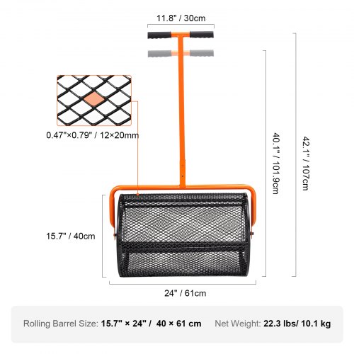 Aufun Compoststrooier, tuinstrooier met T-greep, 65 l, meststrooier, zaadverdeler, voor compost, tuinmest, gazon, 40 x 65 x 110 cm, zwart Aufun Compoststrooier, tuinstrooier met T-greep, 65 l, meststrooier, zaadverdeler, voor compost, tuinmest, gazon, 40 x 65 x 110 cm, zwart