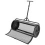 VEVOR Compoststrooier 204 L, 112 cm Turfstrooier met duw-/trekhendel, turfstrooier, in 4 standen in hoogte verstelbaar, gepoedercoat stalen compostrol, meststrooier voor planten en zaaien, zwart