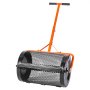 VEVOR Zaadstrooier, 67 cm brede compoststrooier met T-handvat, turfstrooier, in 3 hoogtes verstelbaar, gepoedercoat stalen tuinstrooier, robuuste kunstmeststrooier voor planten en zaaien