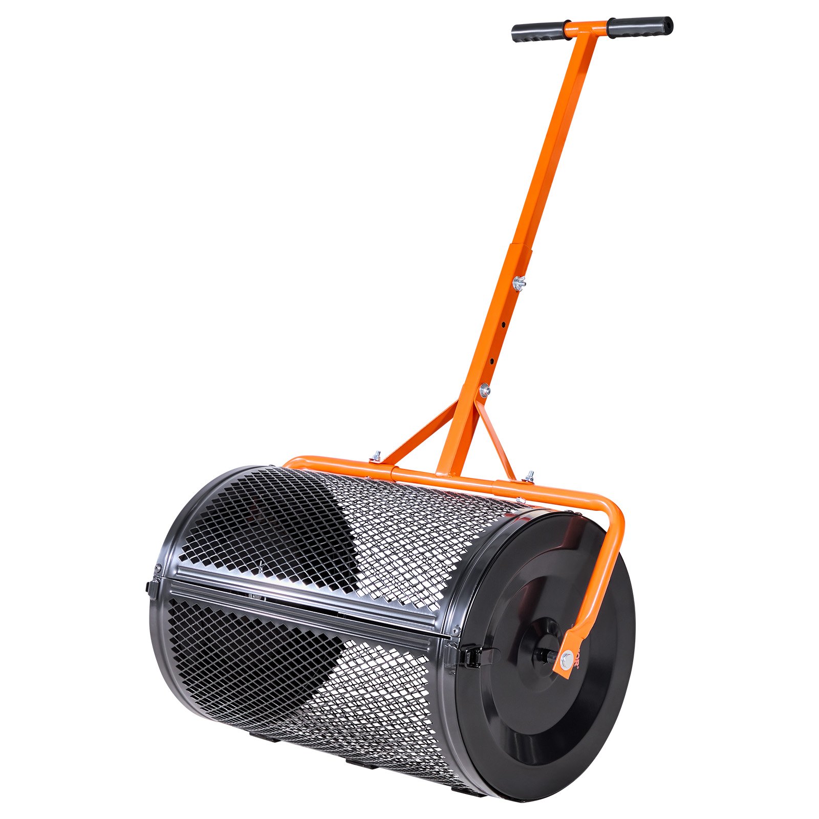 VEVOR Zaadstrooier, 67 cm brede compoststrooier met T-handvat, turfstrooier, in 3 hoogtes verstelbaar, gepoedercoat stalen tuinstrooier, robuuste kunstmeststrooier voor planten en zaaien