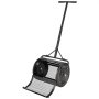 VEVOR Compoststrooier 34 L, 42 cm brede turfstrooier met T-vormig handvat, turfstrooier, in 3 standen in hoogte verstelbaar, gepoedercoat stalen compostrol, meststrooier voor planten en zaaien, zwart